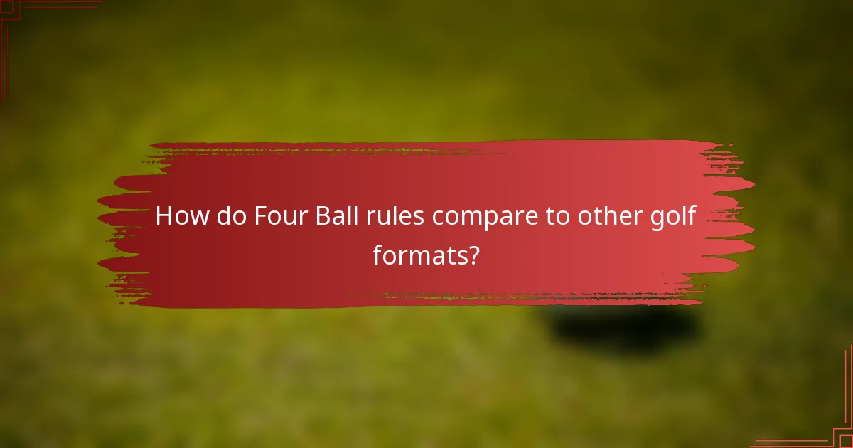 How do Four Ball rules compare to other golf formats?