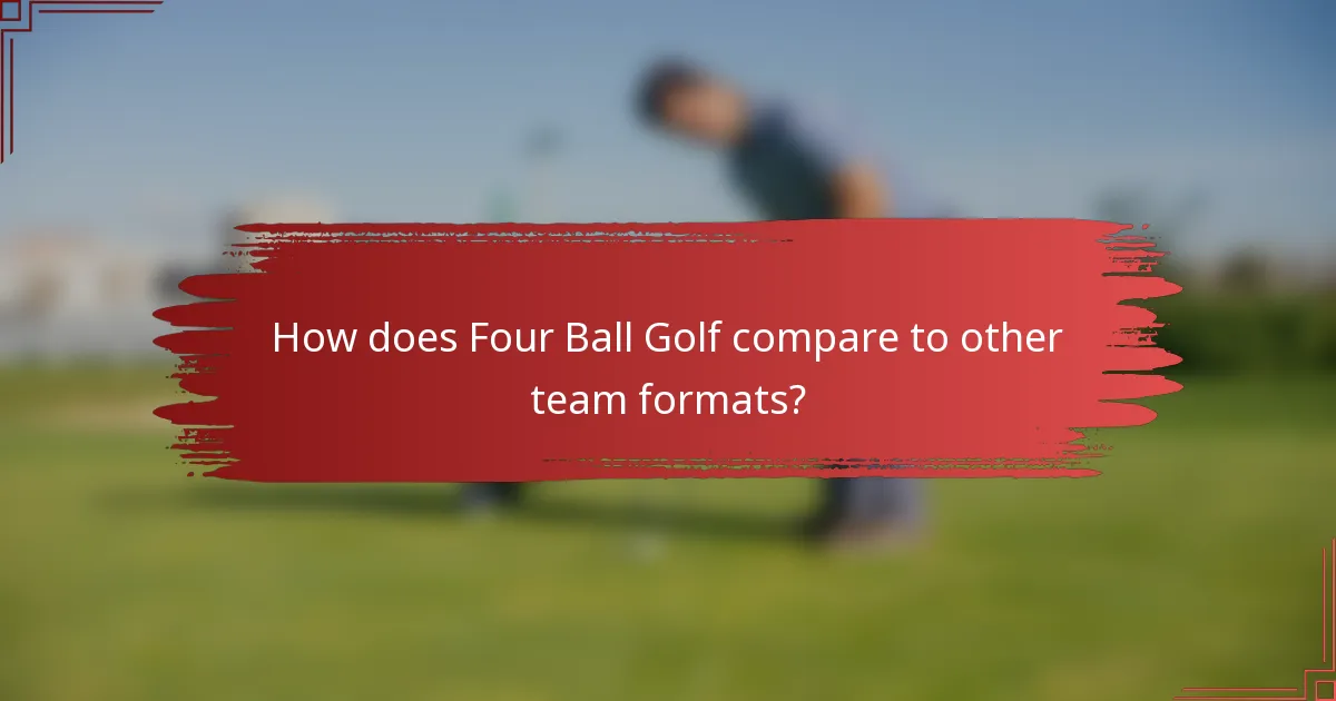 How does Four Ball Golf compare to other team formats?