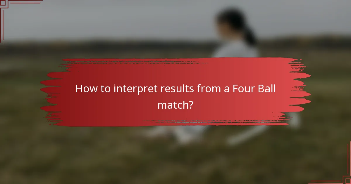 How to interpret results from a Four Ball match?