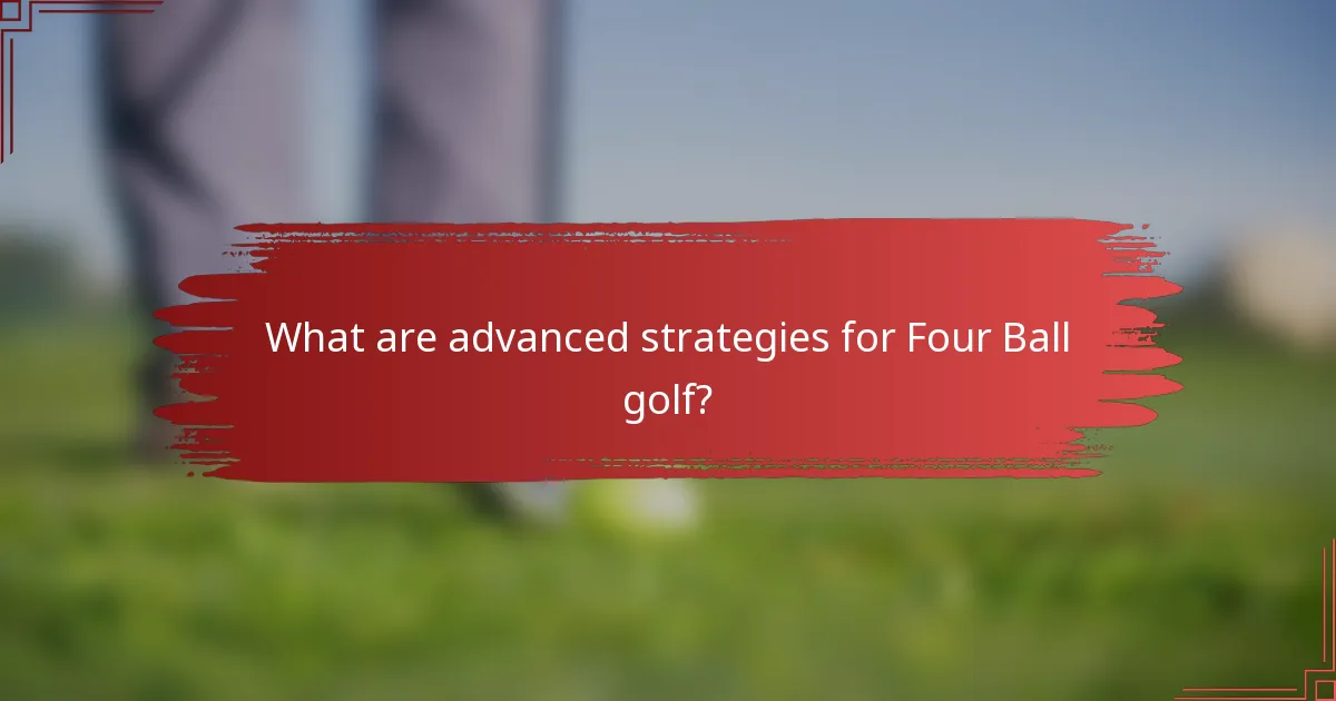 What are advanced strategies for Four Ball golf?