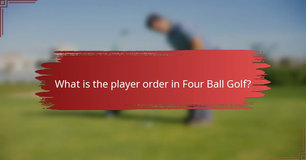What is the player order in Four Ball Golf?